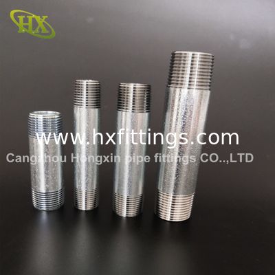 ASTM A733 Black coated steel pipe nipples seamless pipe thread nipples