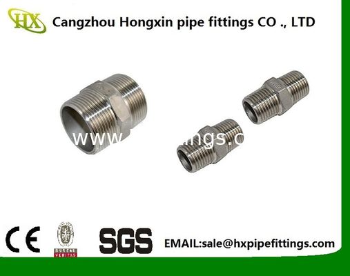 2 Hex Nipple 3/8 Pria x 3/8 Pria 304 Stainless Steel Threaded Pipe Fitting NPT pemasok