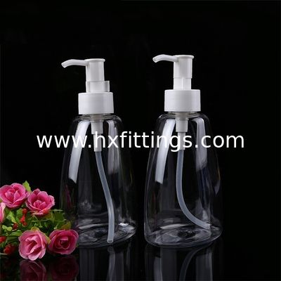 Botol PET plastik transparan sablon kosmetik 300ml dengan pompa pemasok