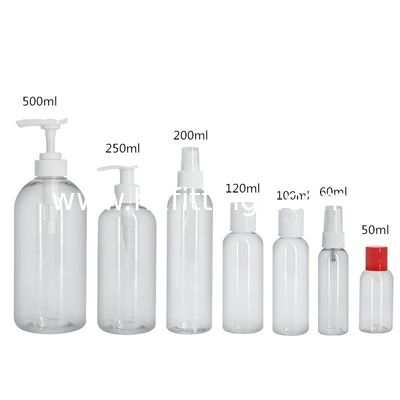 Botol kosong sampo PET plastik 250ml dengan pompa dengan dispenser pompa pemasok